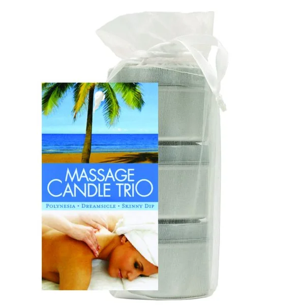 Earthly Body Massage Candle Trio Gift Bag - 2 Oz Skinny Dip, Dreamsicle, & Guavalva