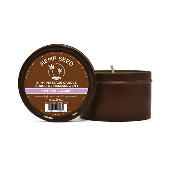 Earthly Body Suntouched Hemp Candle - 6.8 Oz Round Tin Lavender