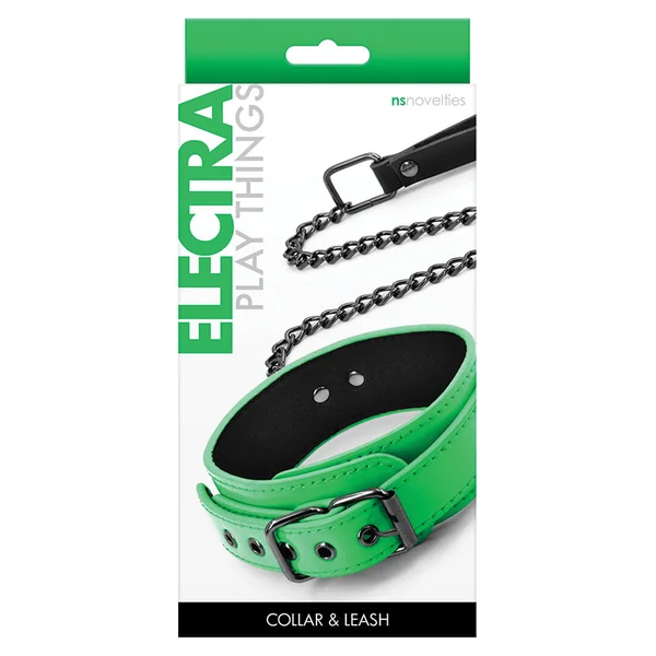 Electra Play Things Collar and Leash - Green