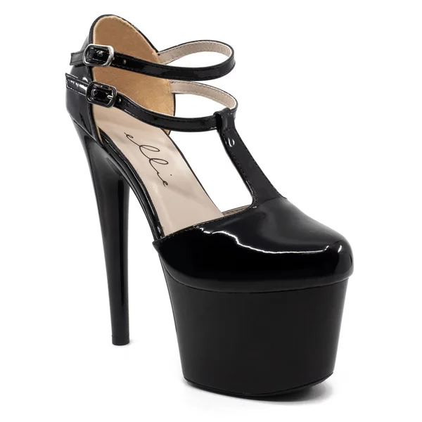 Ellie Shoes Venus 7" Stiletto T-Strap Closed Toe Platform Heel