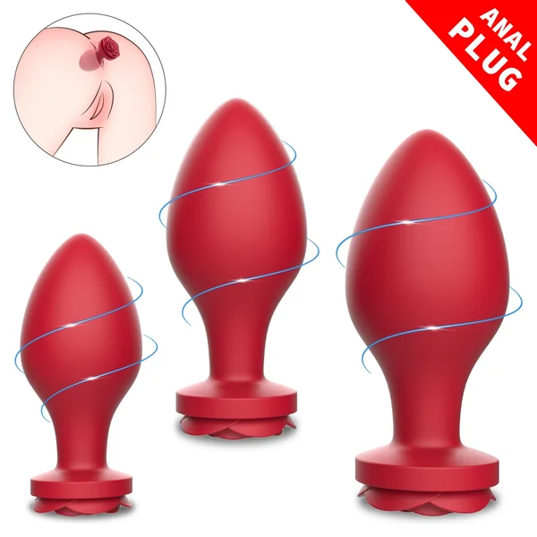 EmberIntimacy's Stone Rose - The Weighted Rose Anal Plug Training Trio