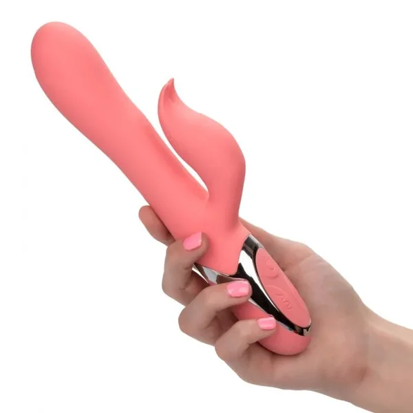 Enchanted Tickler Silicone USB Rechargeable Rabbit Vibrator Waterproof Pink