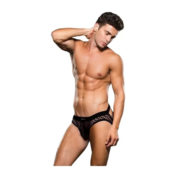 Envy MODERN FISHNET OPEN BACK BRIEF Black S/M