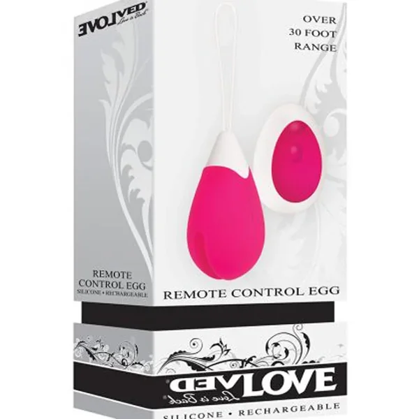 Evolve Remote Control Egg Vibrator Silicone Waterproof Pink