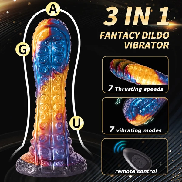 Exotic Serpent Monster Dildo Thrusting Vibrator - Snake in Pussy Remote Control Vibrating Sex