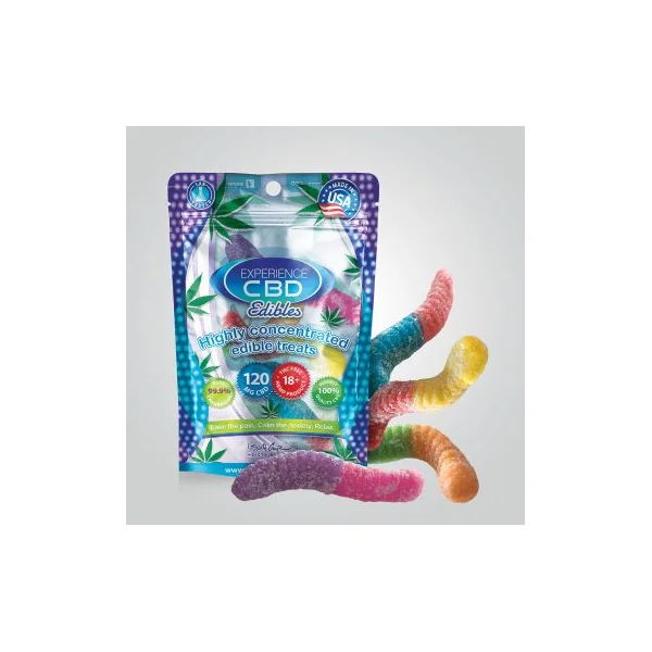 EXPERIENCE CBD 120MG SOUR GUMMY WORMS 4PC (NET)