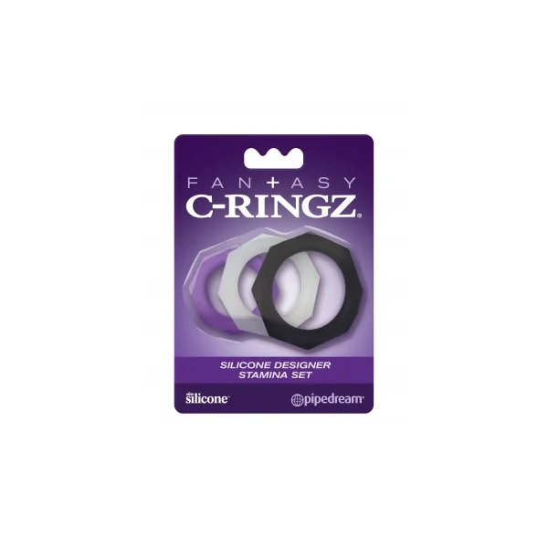 FANTASY C RINGZ SILICONE DESIGNER STAMINA SET PURPLE