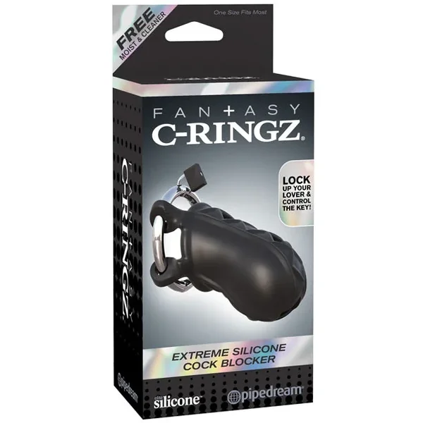 Fantasy C-Ringz Extreme Silicone Cock Blocker – Black
