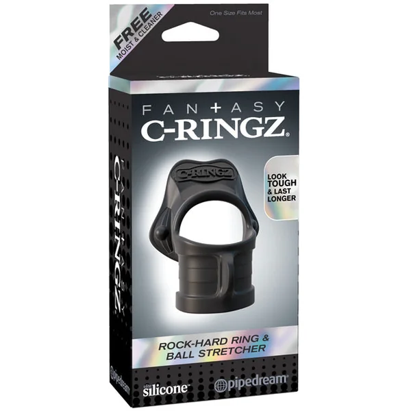 Fantasy C-ringz Rock Hard Ring & Ball Stretcher - Black