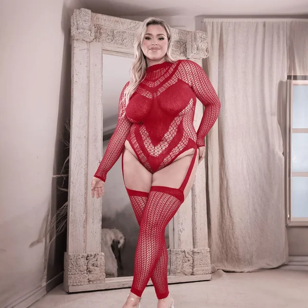 Fantasy Lingerie Sheer Infatuation Open Back Ls Teddy Bodystocking