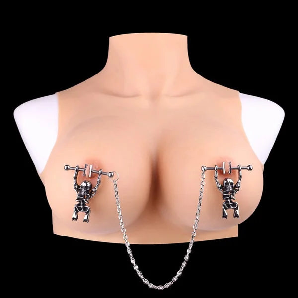 Fantasy Skull Nipple Clamp Bondage Set – Metal-Crafted Forced Orgasm BDSM Instrument