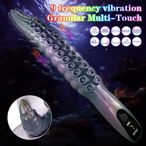 Fantasy Tentacle Dildo Vibrating Butt Plug – Silicone Anal & Vaginal Sex Toys for Women