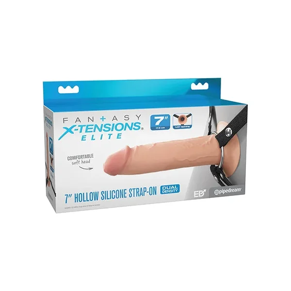 Fantasy X-tensions Elite 7″ Silicone Hollow Strap-on – Light