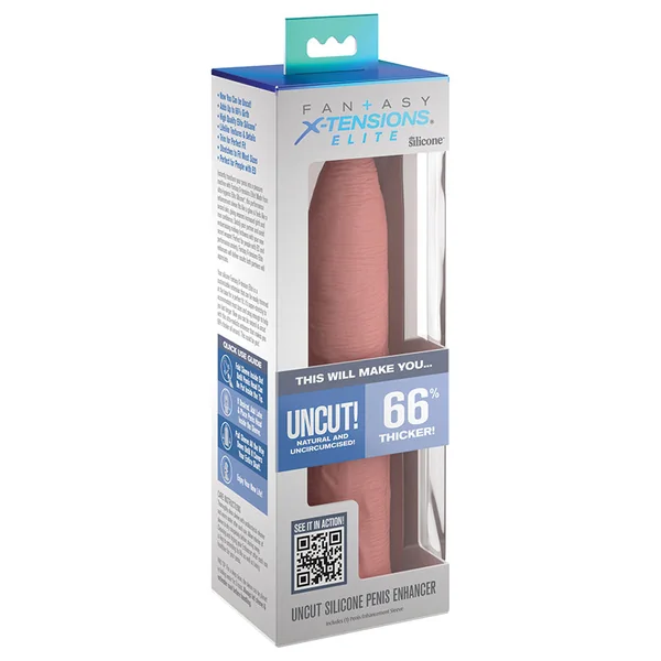 Fantasy X-tensions Elite - Uncut Silicone Penis Enhancer - Light