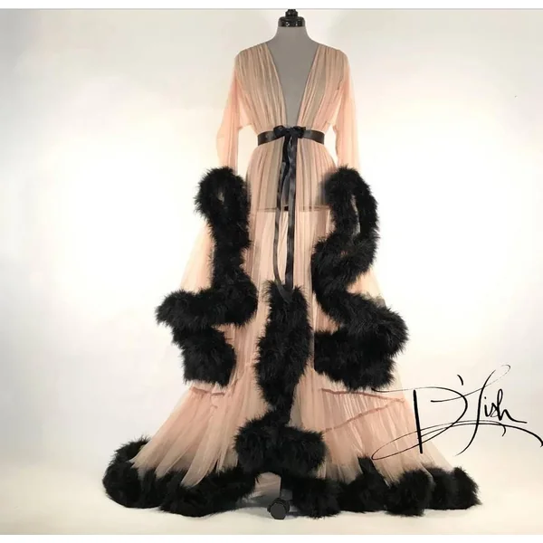 Feather Bell Sleeves Princess Dress