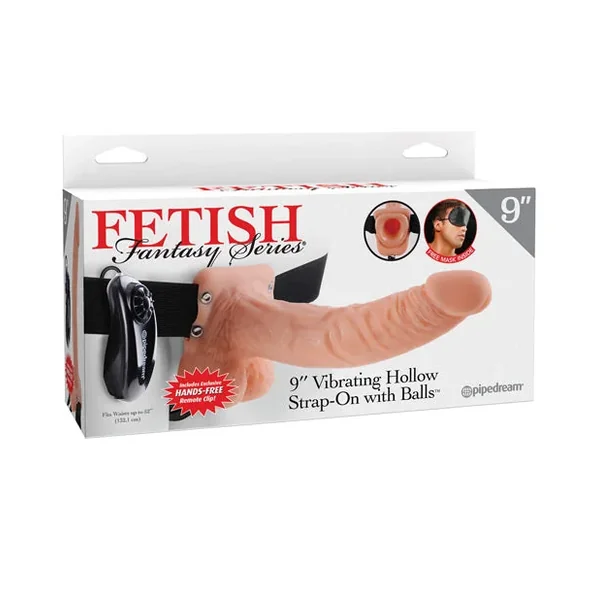 Fetish Fantasy Series 9″ Vibrating Hollow Strap – Flesh