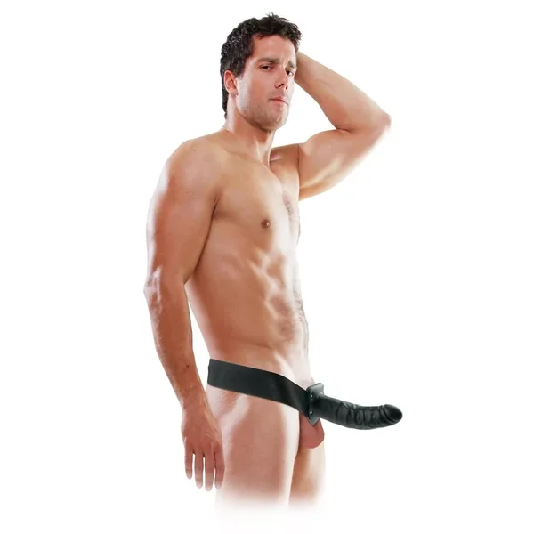 Fetish Fantasy Series Hollow Strap-On Dildo and Adjustable Harness 8in – Black