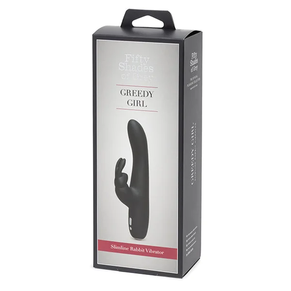 Fifty Shades of Grey Greedy Girl Rechargeable Slimline Rabbit Vibrator - Black