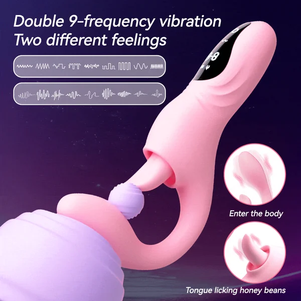 Finger Anal Dildo G Spot Vibrator Tongue Clit Stimulator - Handheld LED Panel Silicone Sex Toy for Women