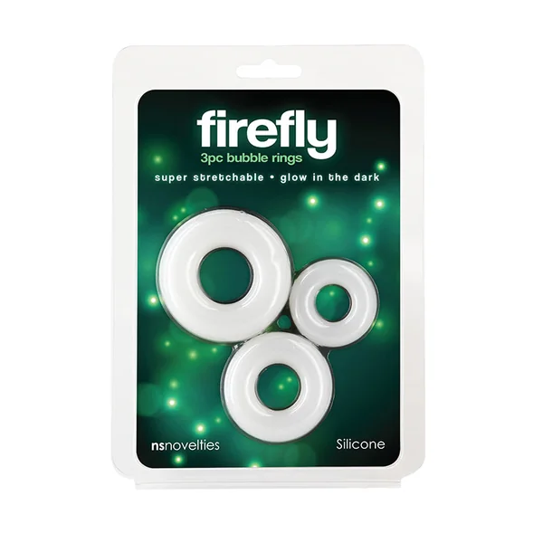 Firefly 3pc Bubble Cock Rings Glows In The Dark by NS Novelties