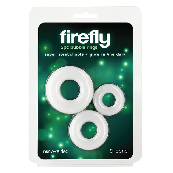 Firefly Bubble Rings-White 3pc