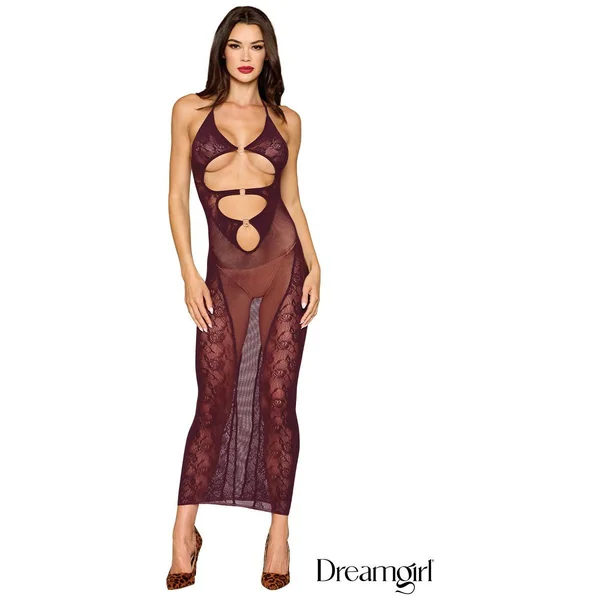 Fishnet Shrug Long Gown by Dreamgirl