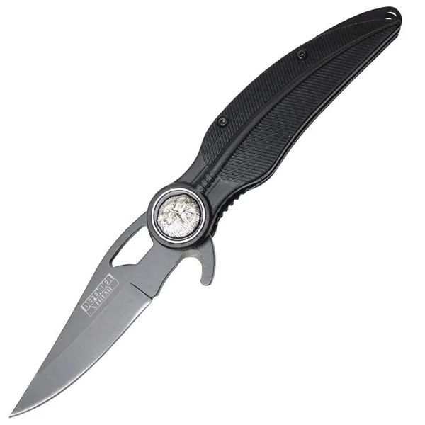 Folding Knife 8″ Black Handle Black Blade