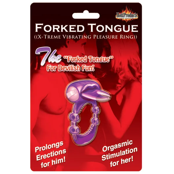 Forked Tongue X-treme Vibrating Pleasure Ring - Purple