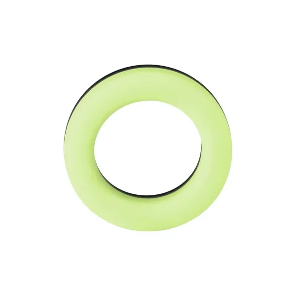 Forto F-19 Liquid Silicone 2-Tone Cock Ring, Black/Glow