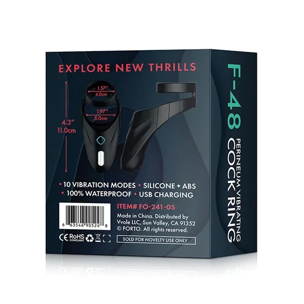 Forto F-48 Perineum Double C-Ring – Black