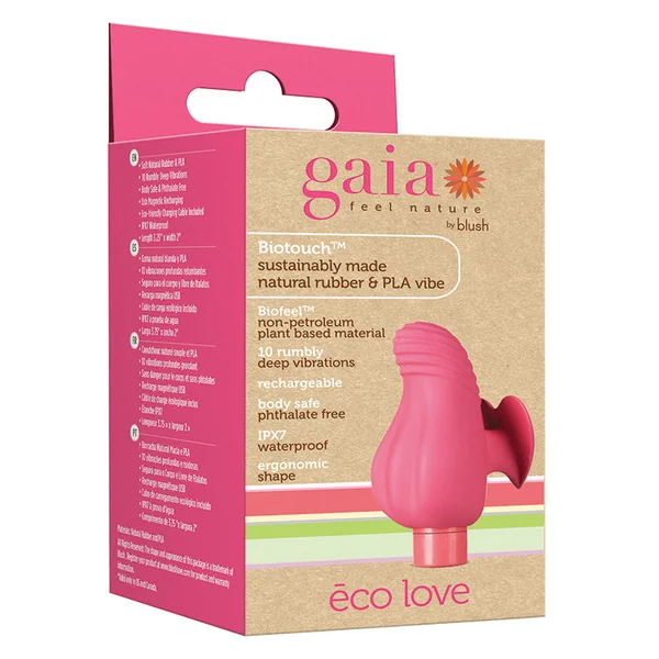 Gaia Eco Love: Plant-Based 3" Waterproof Multifunction Powerful Vibrator in Coral - Sustainably Made with BioTouch & BioFeel