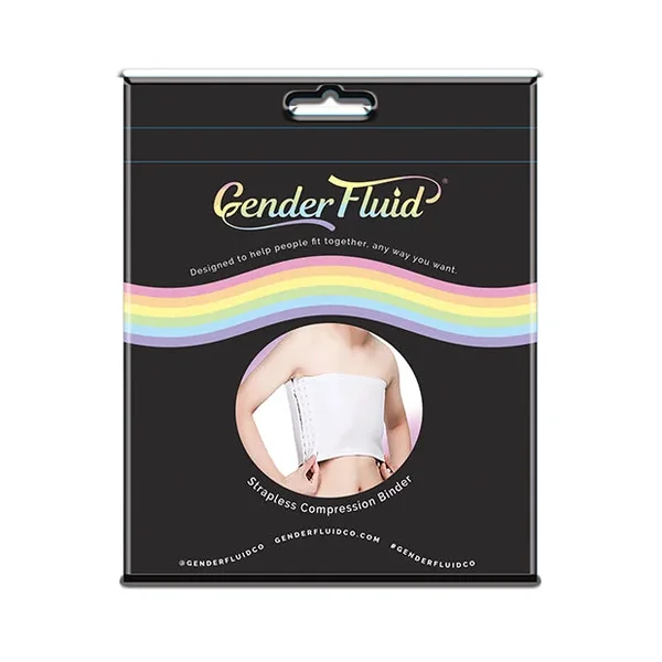 Gender Fluid Strapless Chest Compression Binder – L White