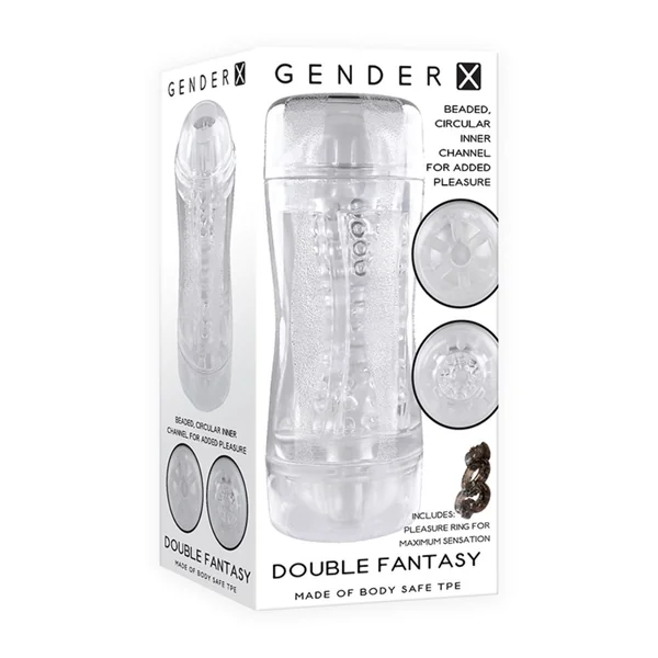 Gender X Double Fantasy Dual Entry Male Stroker – Clear