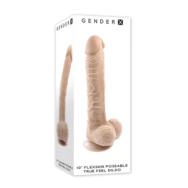 Gender X Flexskin Poseable True Feel 10" Dildo - Light