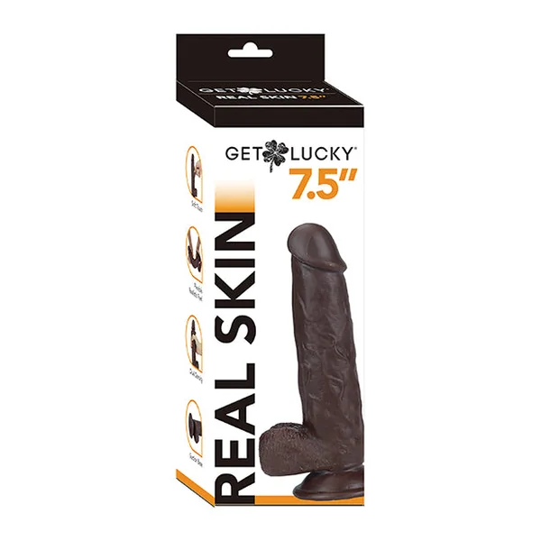 Get Lucky 7.5" Real Skin Series - Dark Brown