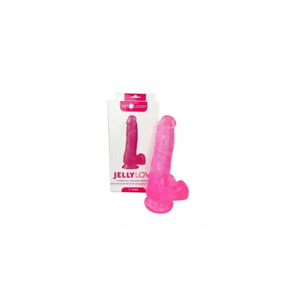 Get Lucky 7″ Jelly Love Dildo – Pink