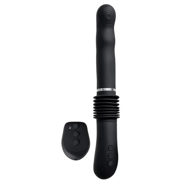 G-Force Thruster Silicone Rechargeable Vibrator with Remote Control – Black