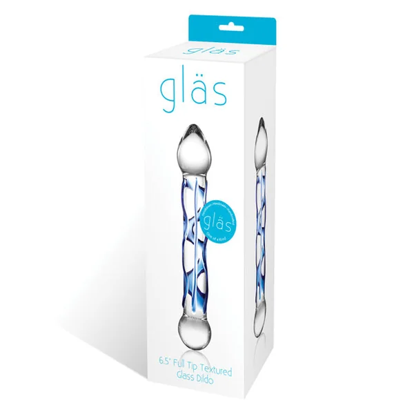 Glas 6.5" Tip Textured Glass Dildo