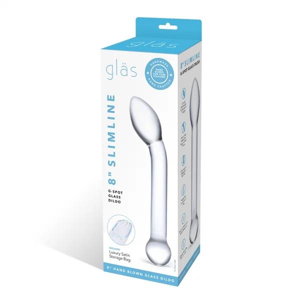 GLAS 8 SLIMLINE G SPOT GLASS DILDO “