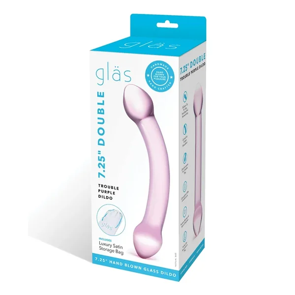 Glas Double Trouble Glass Dildo – Purple
