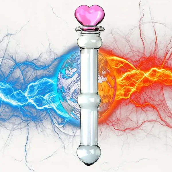 Glass Double-Ended Dildo G-Spot Stimulation Butt Plug Pleasure Wand