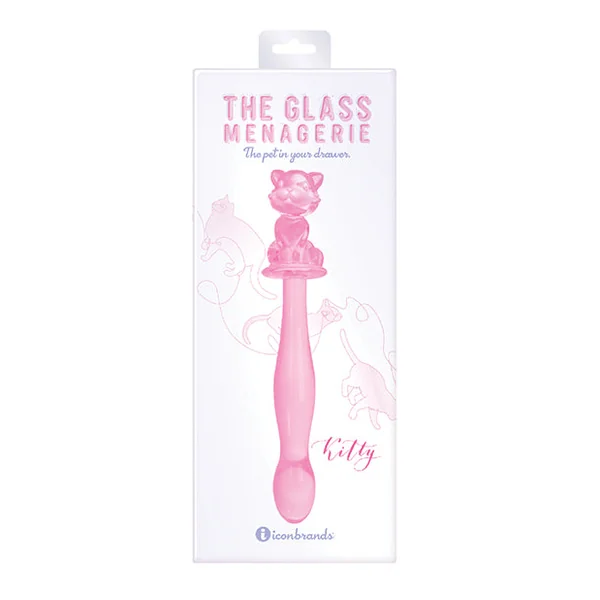 Glass Menagerie Kitty Glass Dildo - Pink