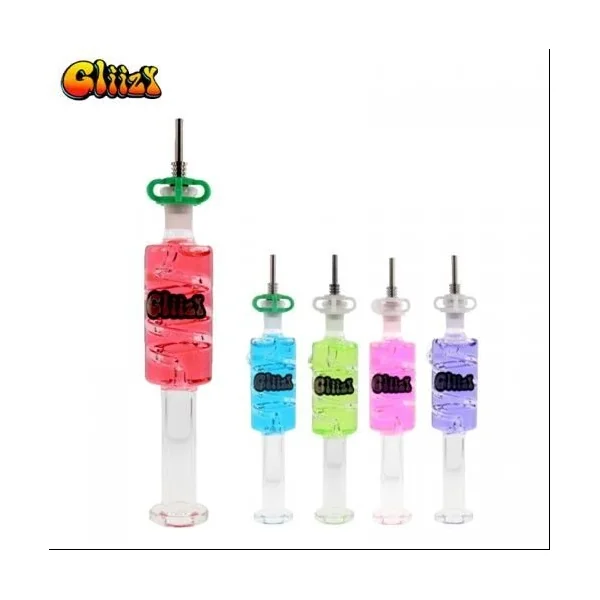 Gliizy Glass Honey Straw Coil Perc Red