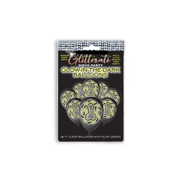 Glitterati Disco Penis Glow Balloons
