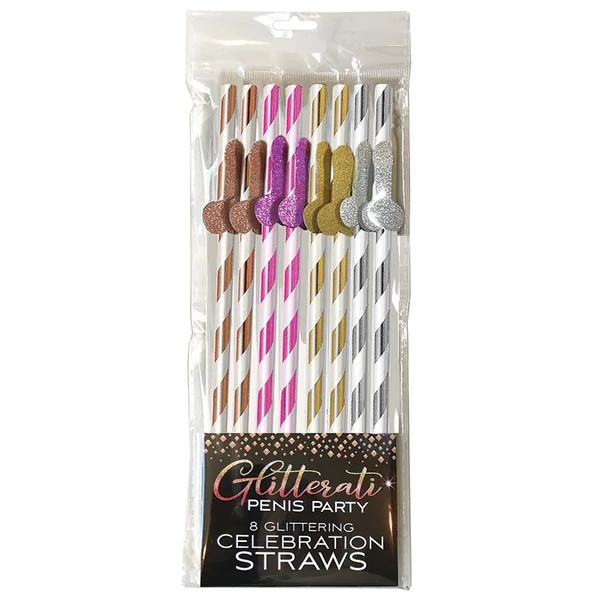 Glitterati Penis Tall Straws