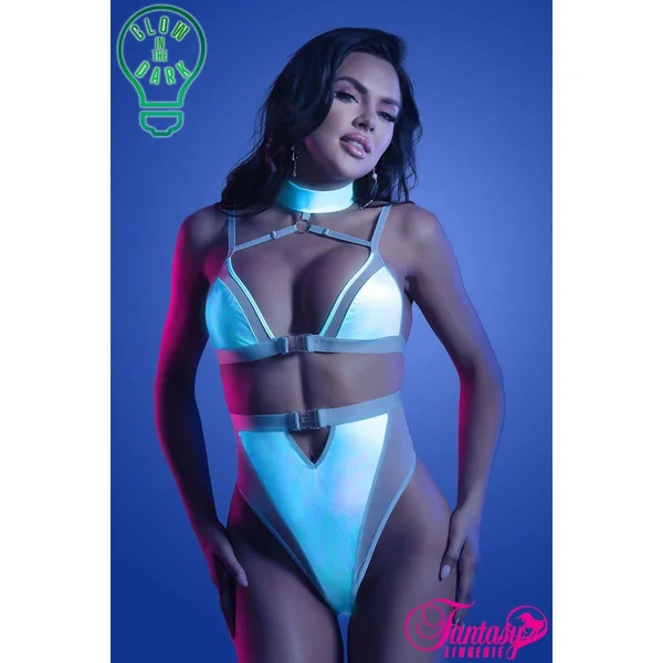 Glow UV Cut Out Teddy by Fantasy Lingerie