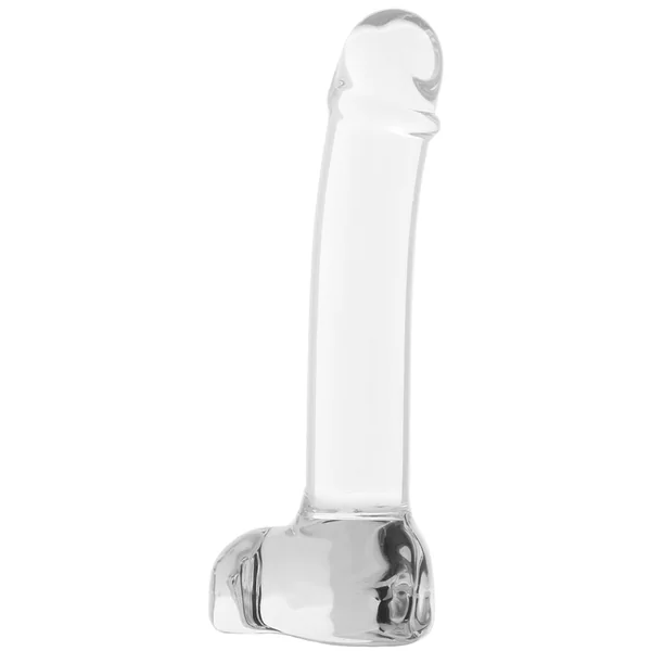 gläs 7 Inch Realistic Curved G-Spot Glass Dildo