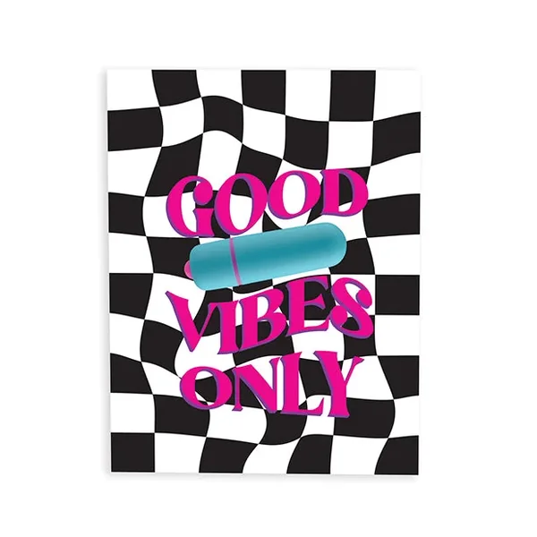 Good Vibes Only Naughty Greeting Card w/Rock Candy Vibrator & Fresh Vi