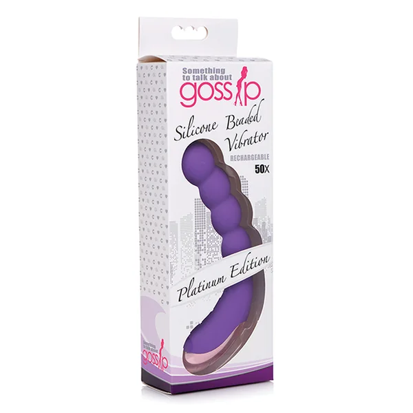 GOSSIP SILICONE BEADED G-SPOT RECHARGEABLE VIBRATOR VIOLET