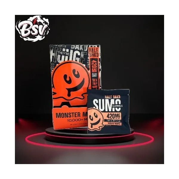 Half Bak’d D9 SUMO Monster Mango Gummies 2ct 30 Per Pack